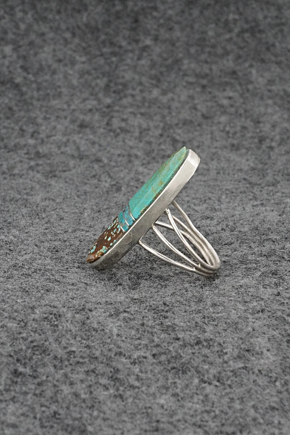 Turquoise & Sterling Silver Ring - Harold Smith - Size 8