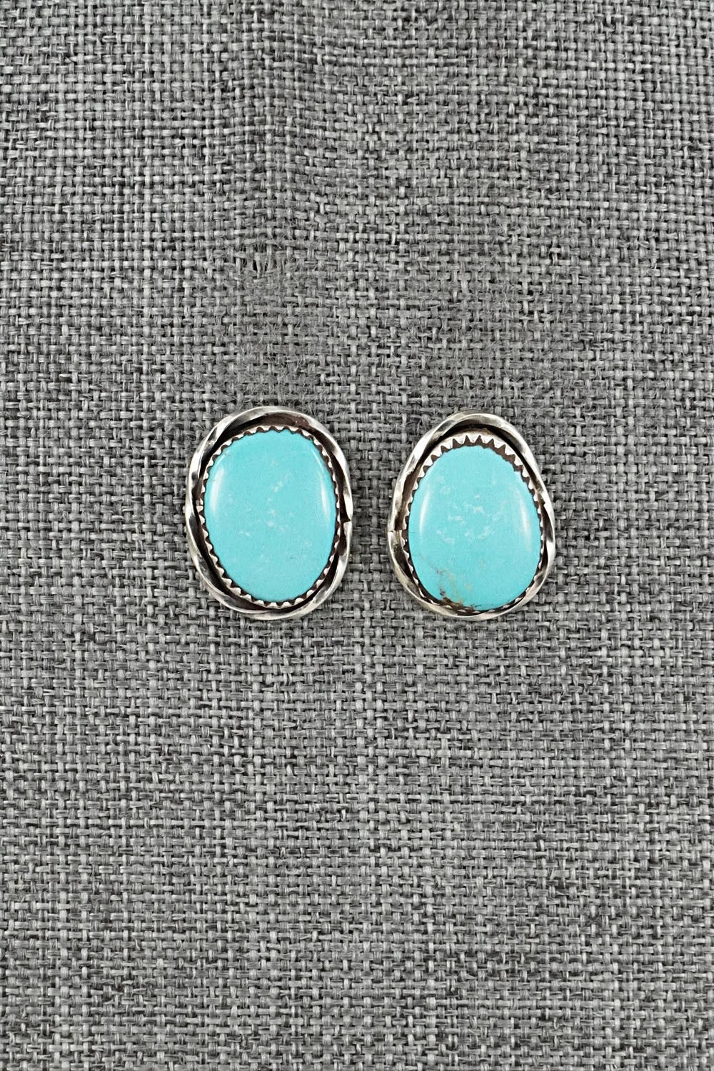 Turquoise & Sterling Silver Earrings - Ernest Hawthorne