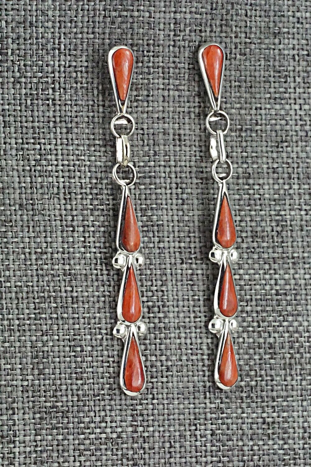 Spiny Oyster & Sterling Silver Earrings - Angela Gasper