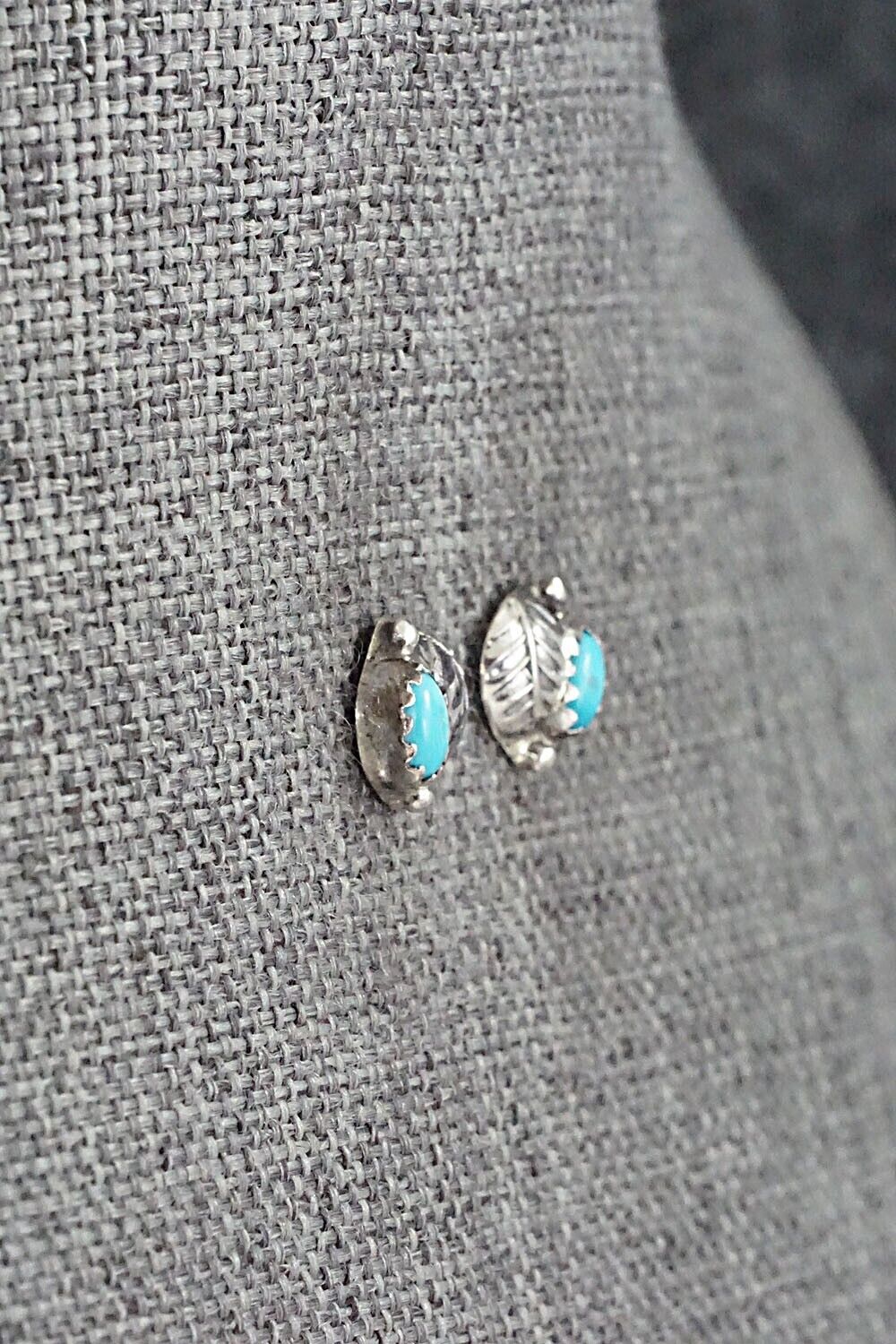 Turquoise & Sterling Silver Earrings - Roselene Joe