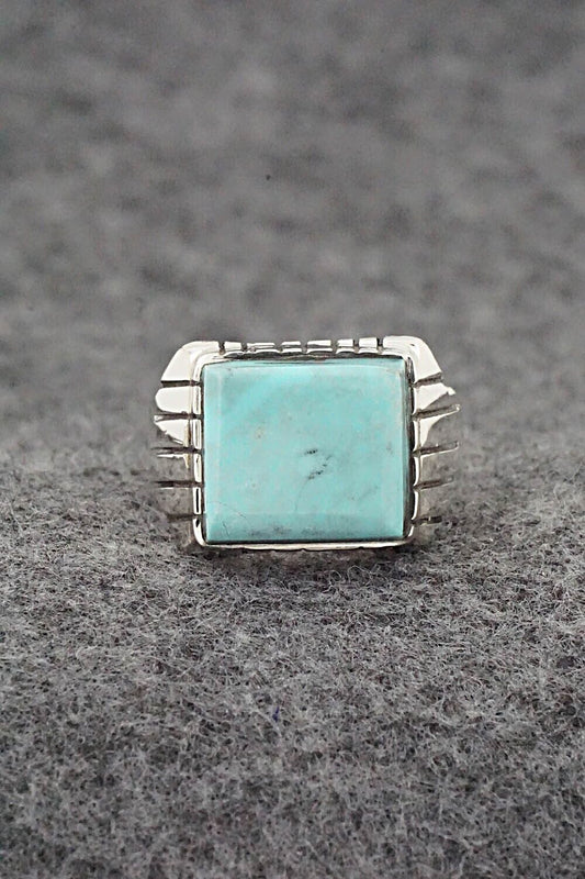Turquoise & Sterling Silver Ring - Trevor Jack - Size 9.75
