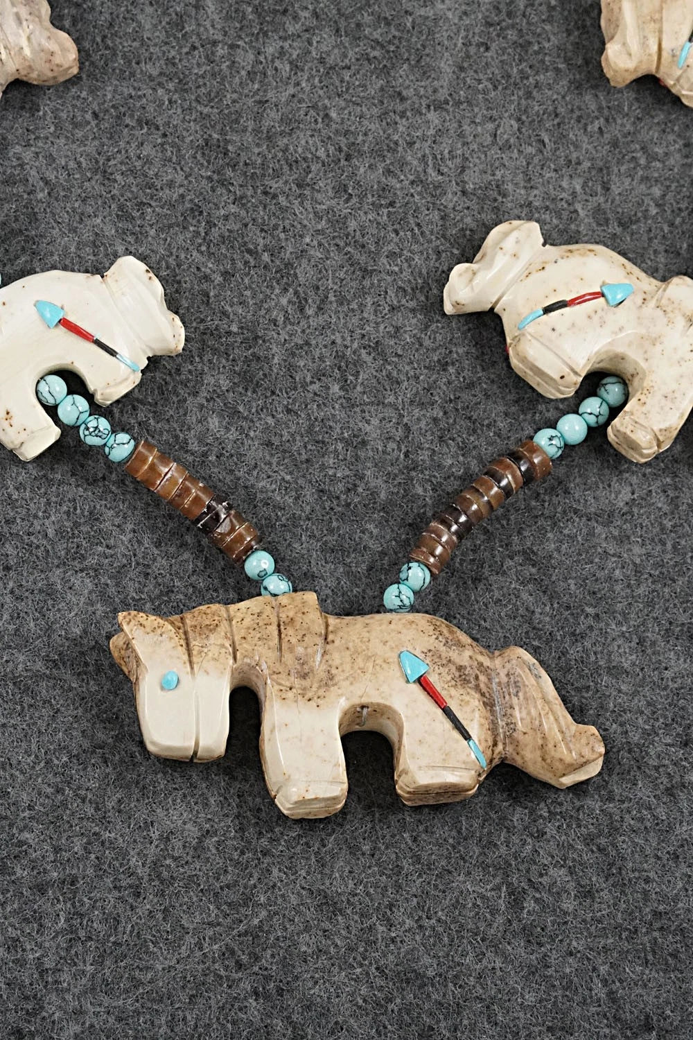 Multi-Stone Horse Fetish & Sterling Silver Necklace Set - Dannette Laate