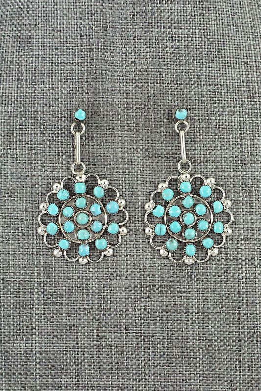 Turquoise & Sterling Silver Earrings - Yvette Kaamasee