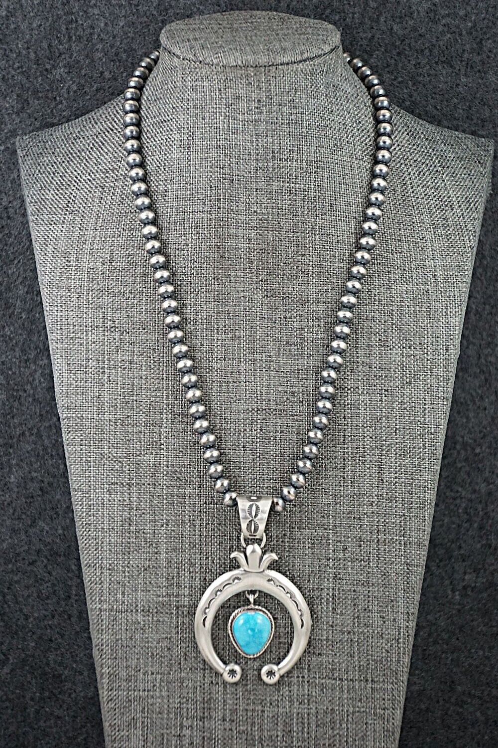 Turquoise & Sterling Silver Naja Necklace - Paige Gordon