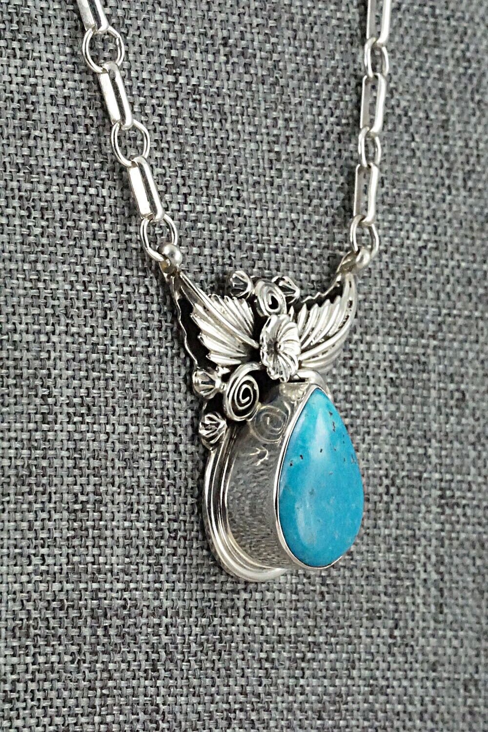 Turquoise & Sterling Silver Necklace - Loretta Delgarito