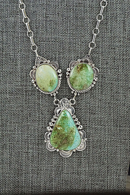 Turquoise and Sterling Silver Necklace - Anthony Brown