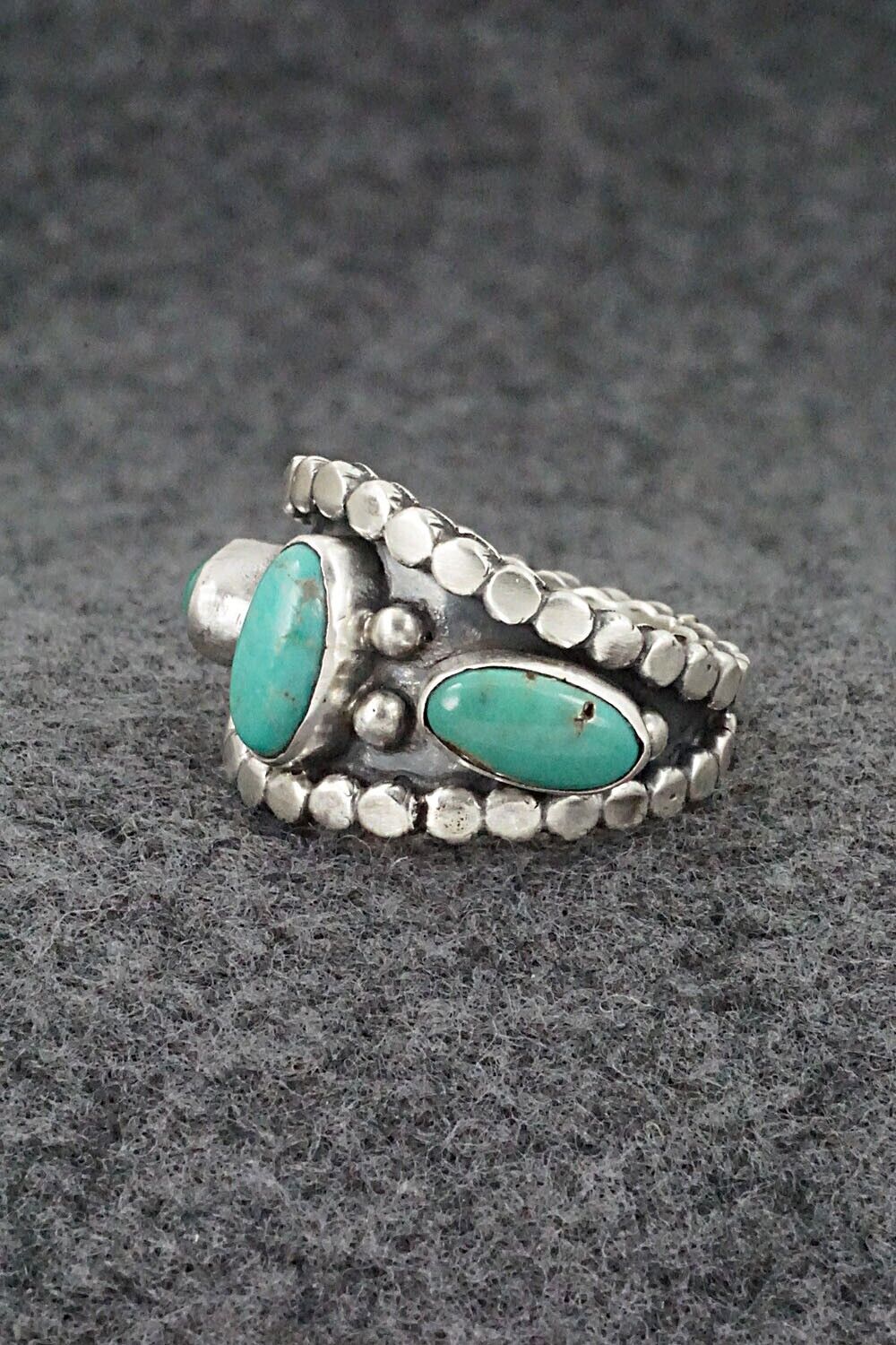 Turquoise & Sterling Silver Ring - Andrew Vandever - Size 8.5