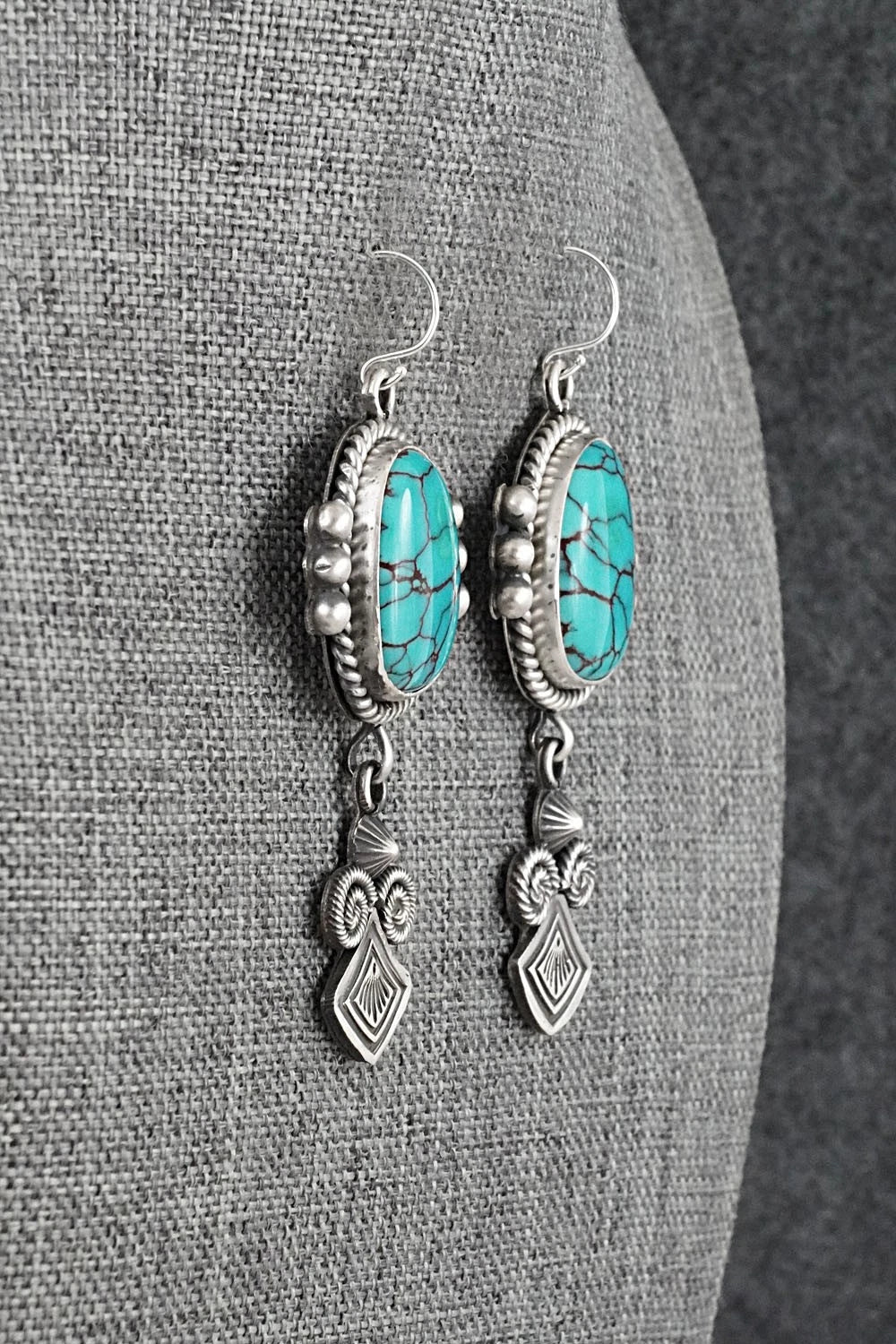 Turquoise & Sterling Silver Earrings - Michael Calladitto