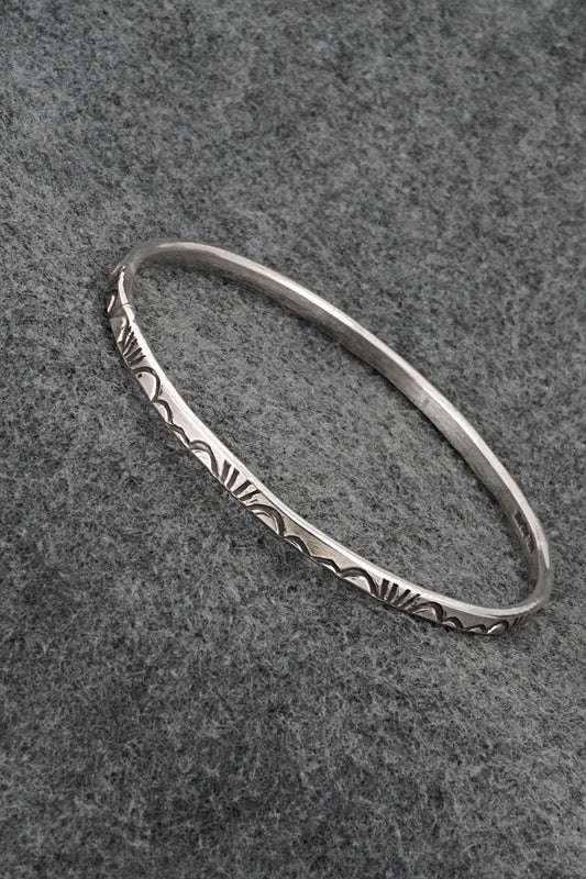 Sterling Silver Bangle Bracelet - Elaine Tahe