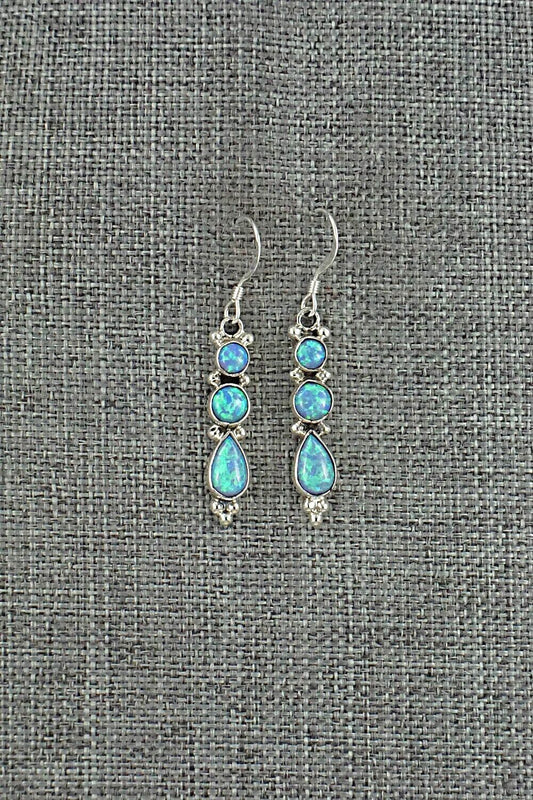 Opalite & Sterling Silver Earrings - Gary Shorty