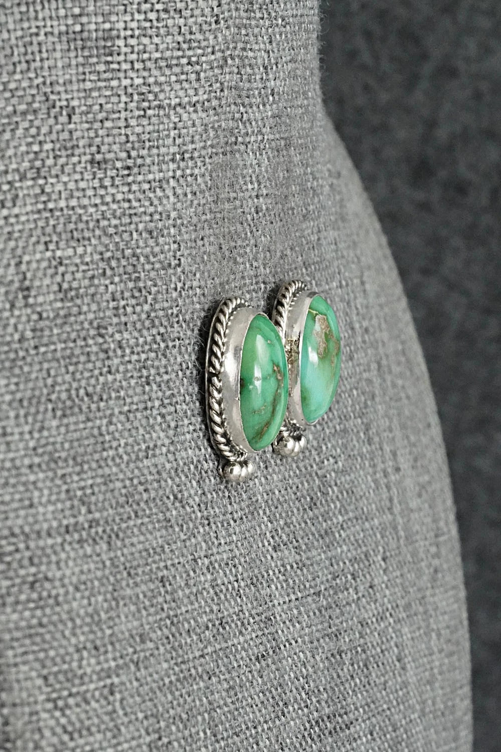 Turquoise & Sterling Silver Earrings - Eugene Gruber
