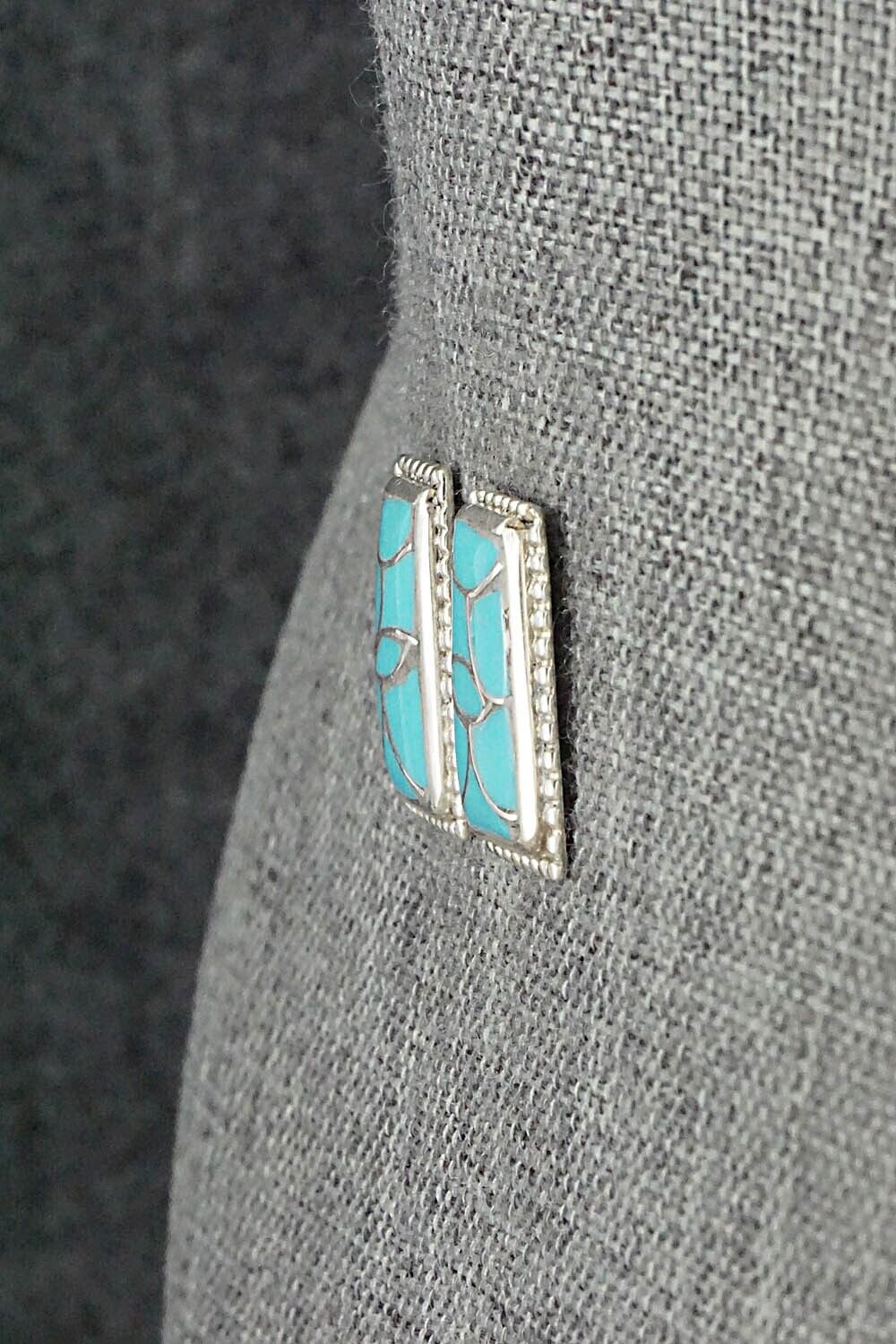 Turquoise & Sterling Silver Earrings - Karlene Seowtewa