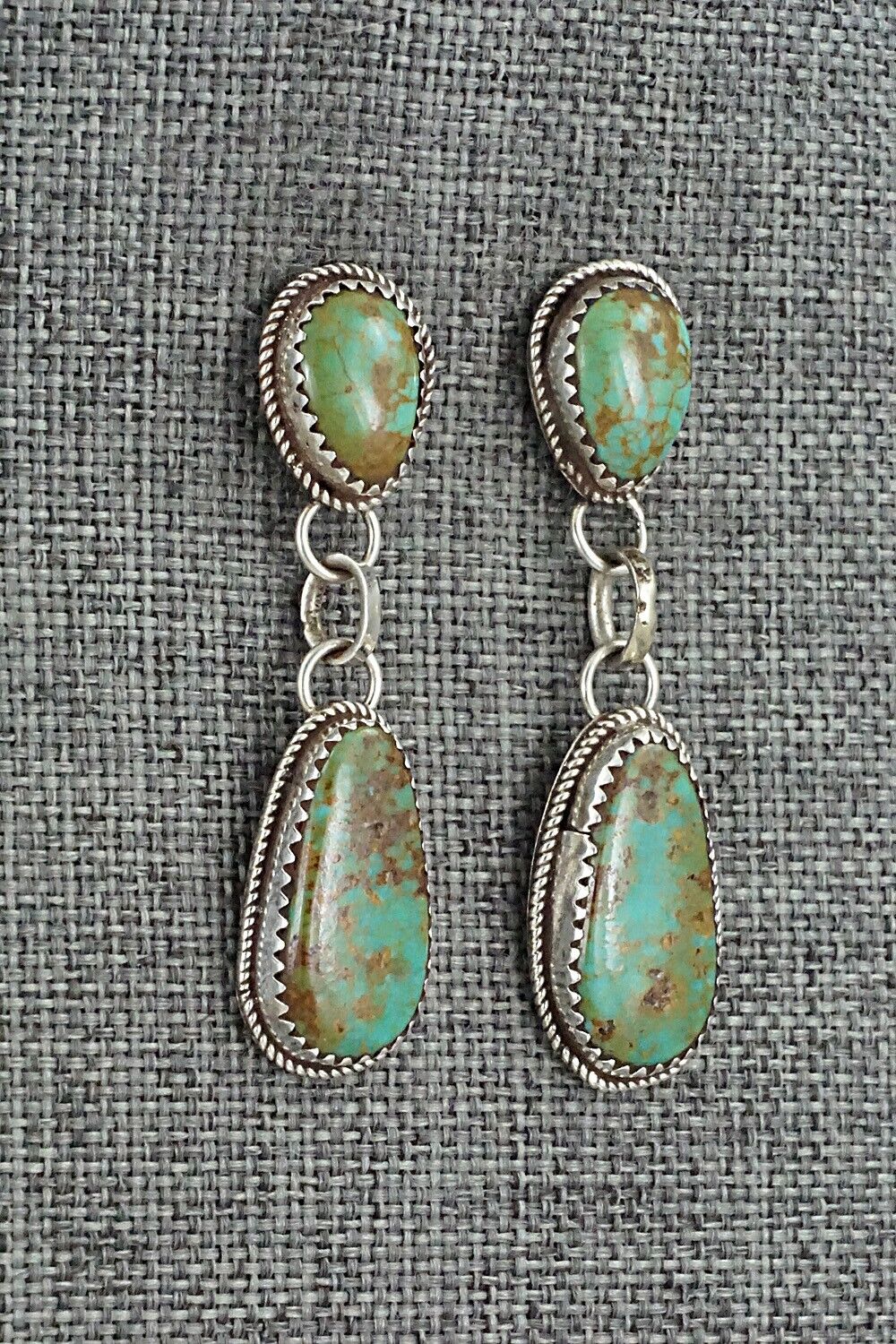 Turquoise & Sterling Silver Earrings - Ernest Hawthorne