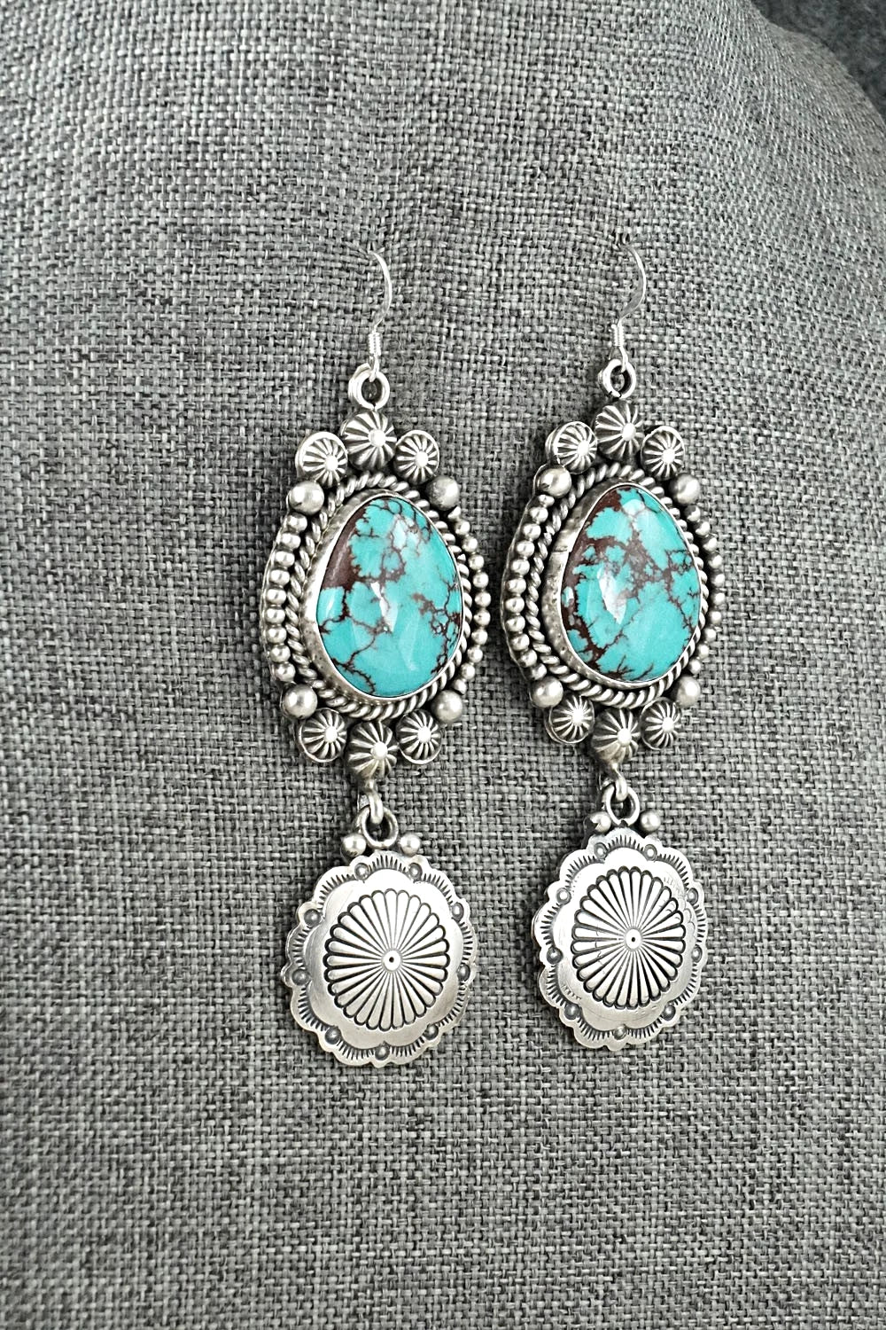 Turquoise & Sterling Silver Earrings - Michael Calladitto