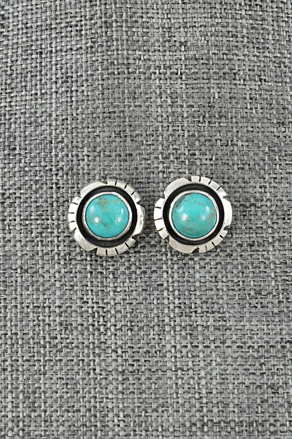 Turquoise & Sterling Silver Earrings - Amos Begay