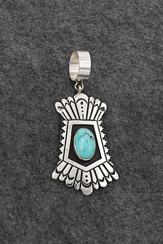 Turquoise & Sterling Silver Pendant - Rosita Singer