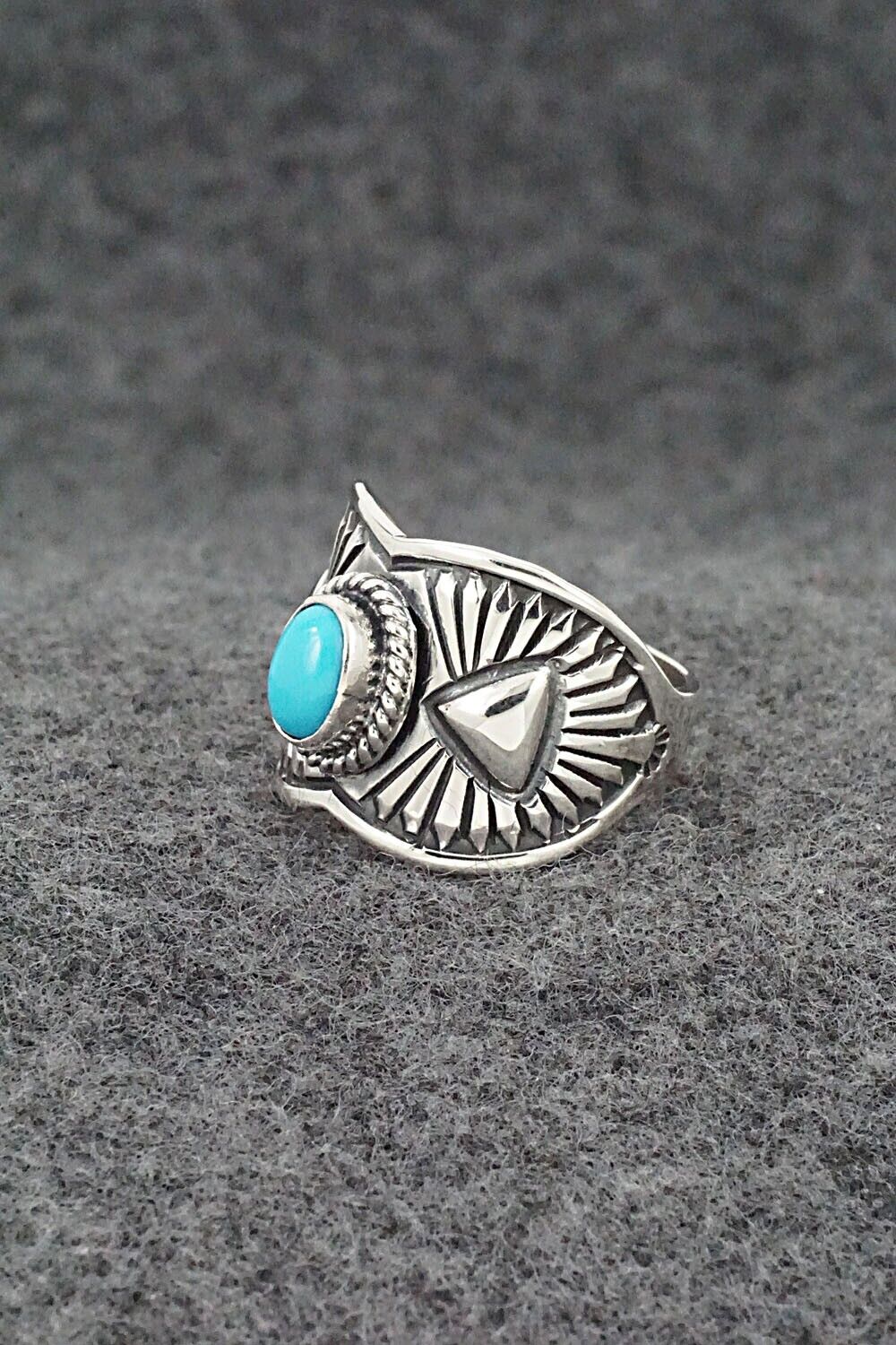 Turquoise & Sterling Silver Ring - Derrick Gordon - Size 7.5