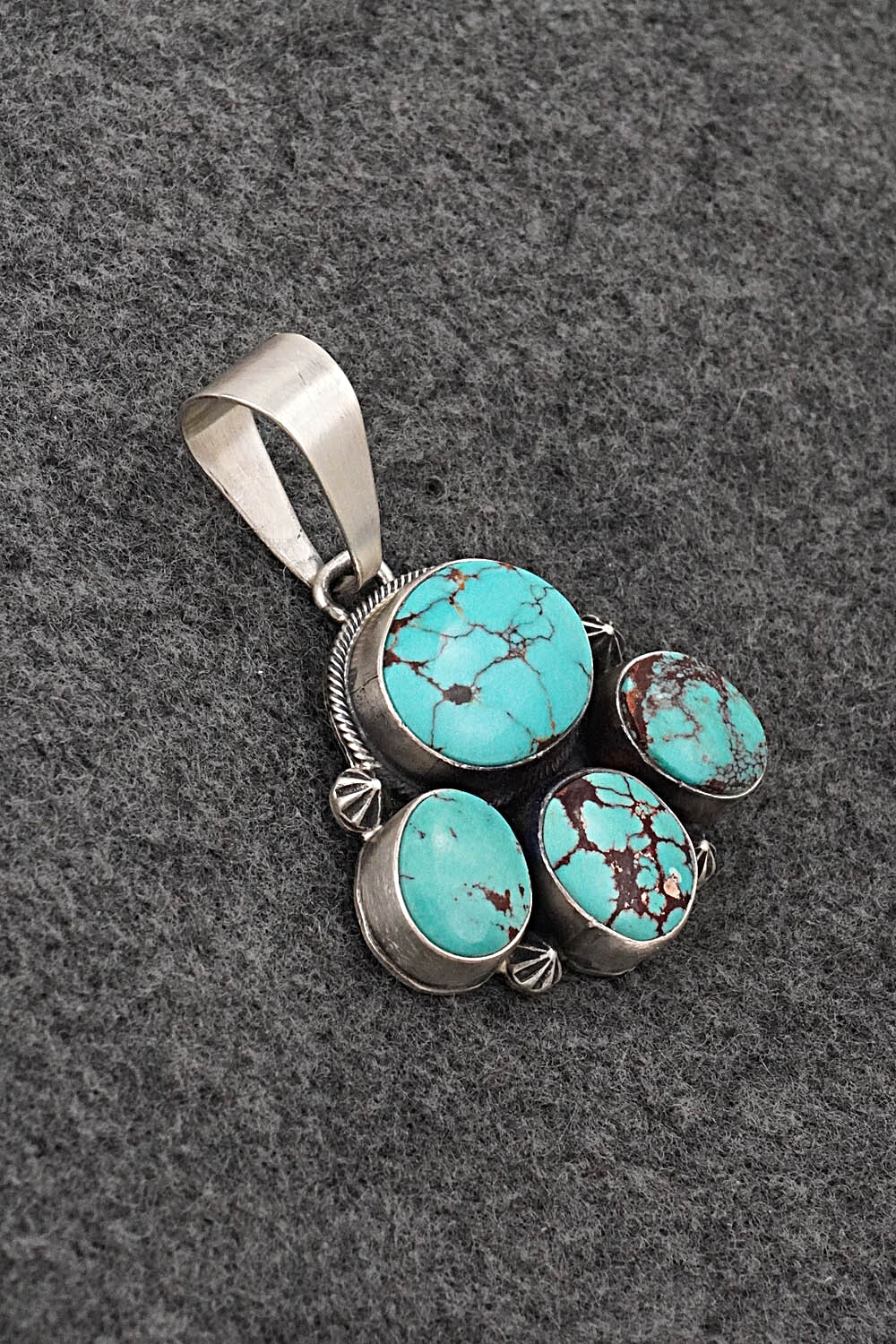 Turquoise & Sterling Silver Pendant and Earrings Set - Darrin Livingston