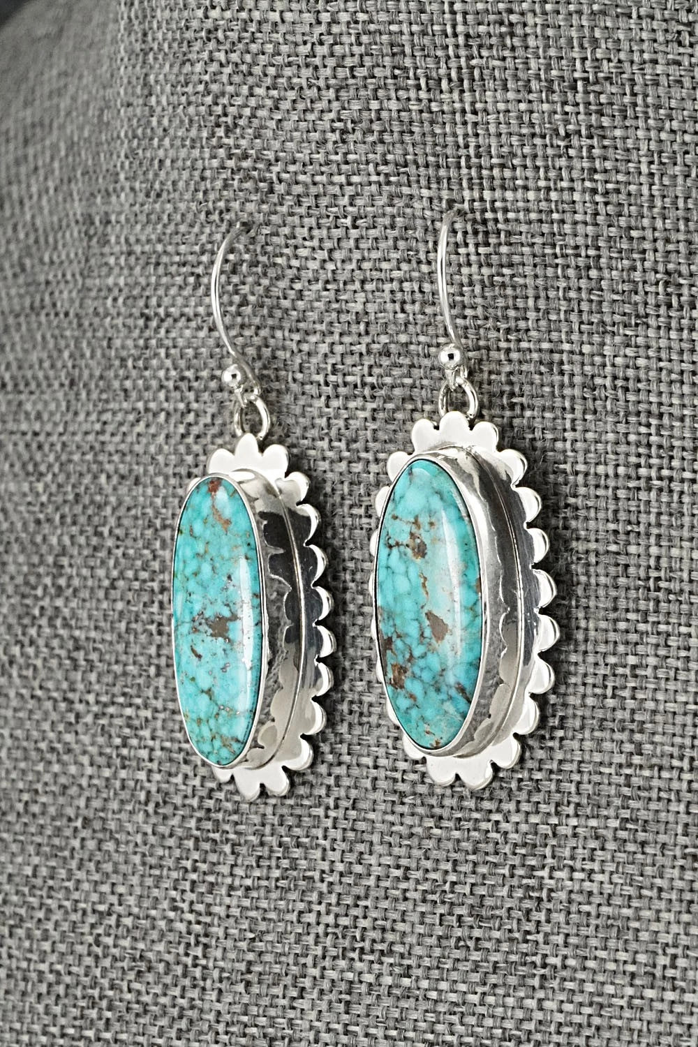 Turquoise & Sterling Silver Necklace and Earrings Set - Mark Yazzie