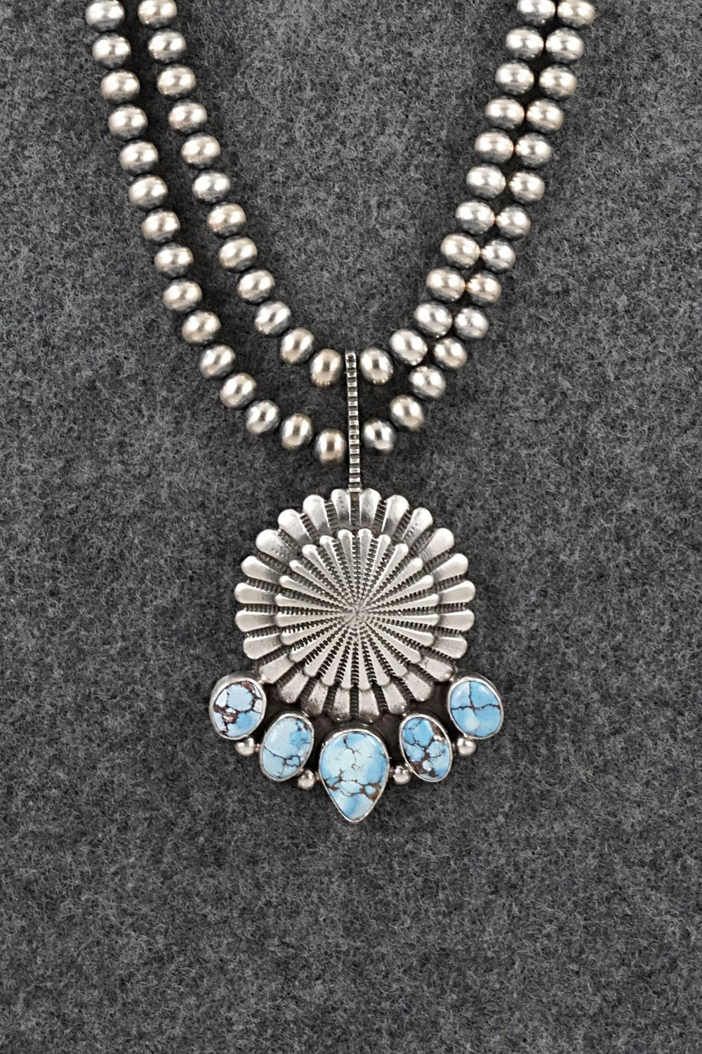 Turquoise & Sterling Silver Necklace - Tom Lewis