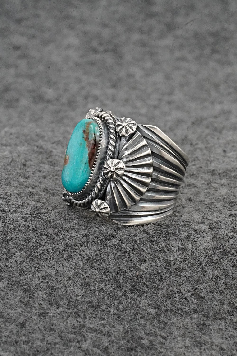 Turquoise & Sterling Silver Ring - Delbert Gordon - Size 7