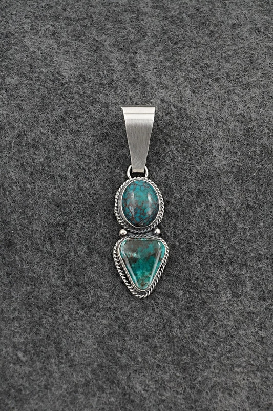 Turquoise & Sterling Silver Pendant - Eugene Gruber