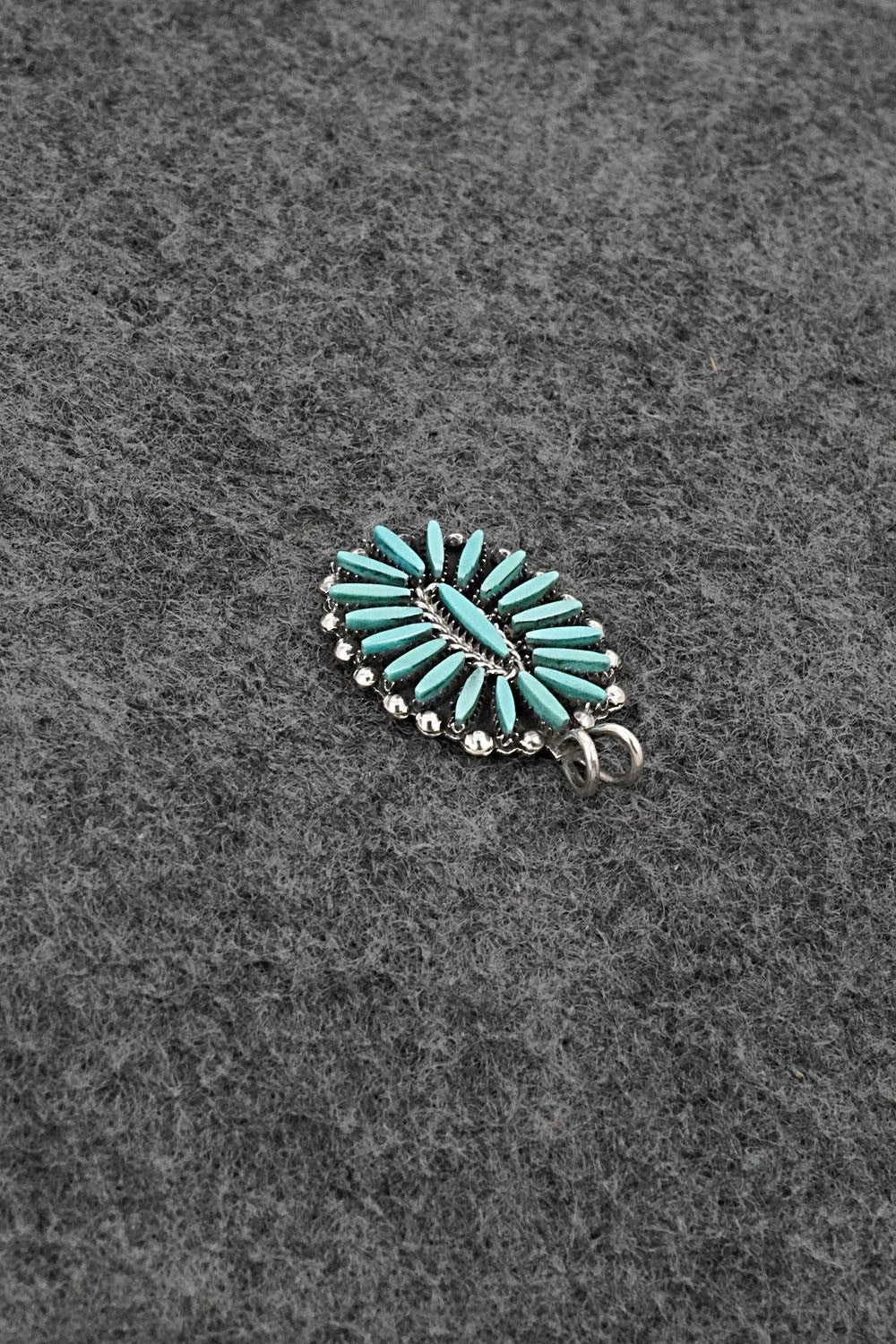 Turquoise & Sterling Silver Pendant - Fritzon Owaleon