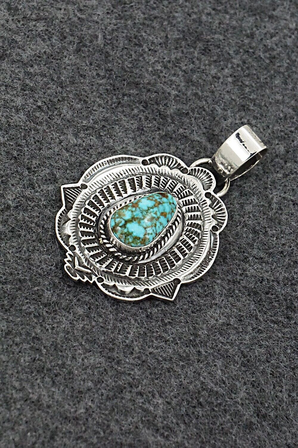 Turquoise & Sterling Silver Pendant - Leonard Maloney