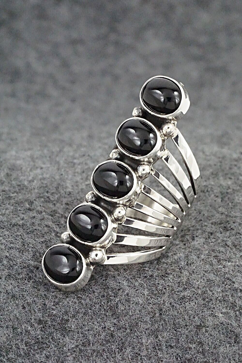 Onyx & Sterling Silver Ring - Thomas Yazzie - Size 8