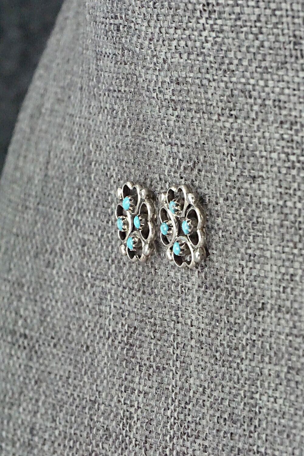 Turquoise & Sterling Silver Earrings - Dorothy Natachu