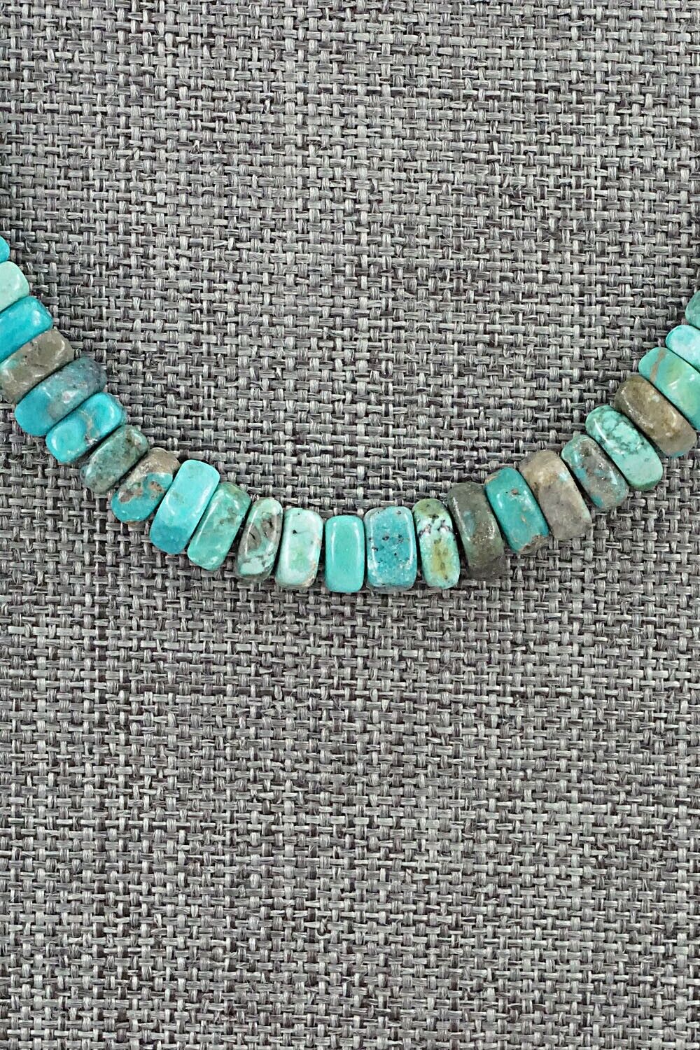 Turquoise & Sterling Silver Necklace 18" - Doreen Jake