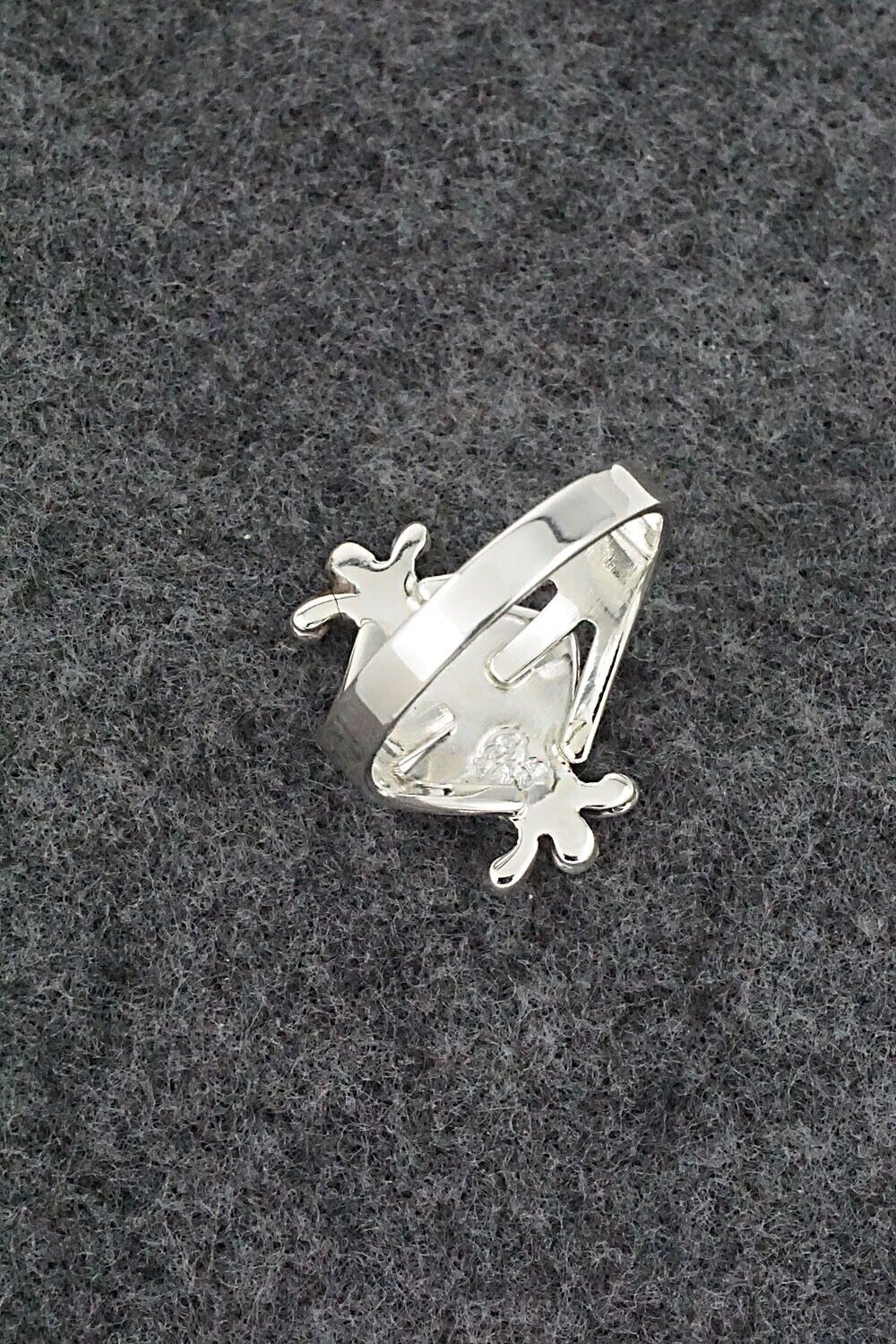 Spiny Oyster, Opalite & Sterling Silver Inlay Ring - James Manygoats - Size 9