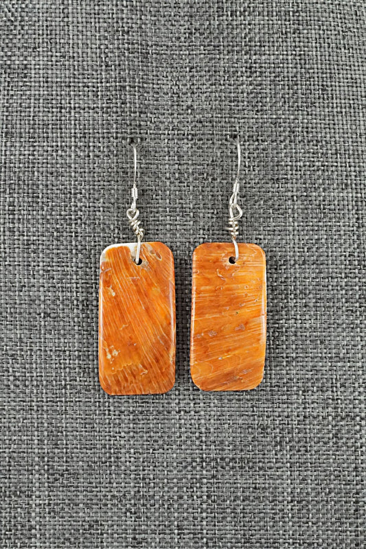 Spiny Oyster & Sterling Silver Earrings - Louise Joe