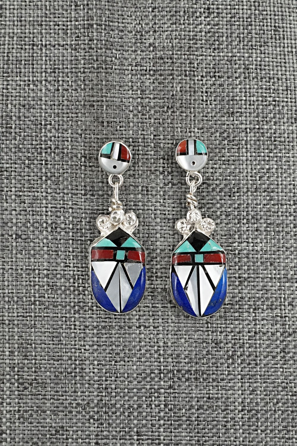 Multi Stone Inlay & Sterling Silver Earrings - Ola Eriacho