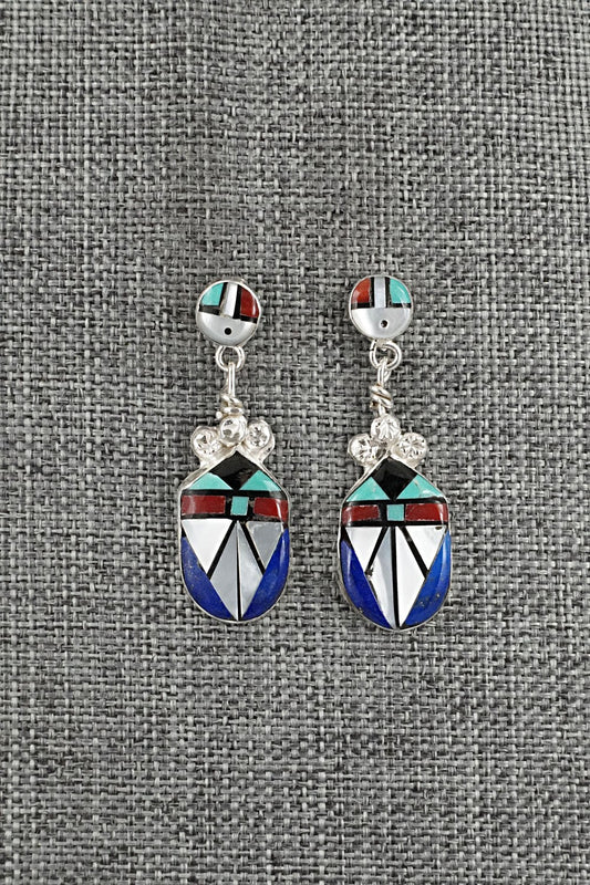 Multi Stone Inlay & Sterling Silver Earrings - Ola Eriacho