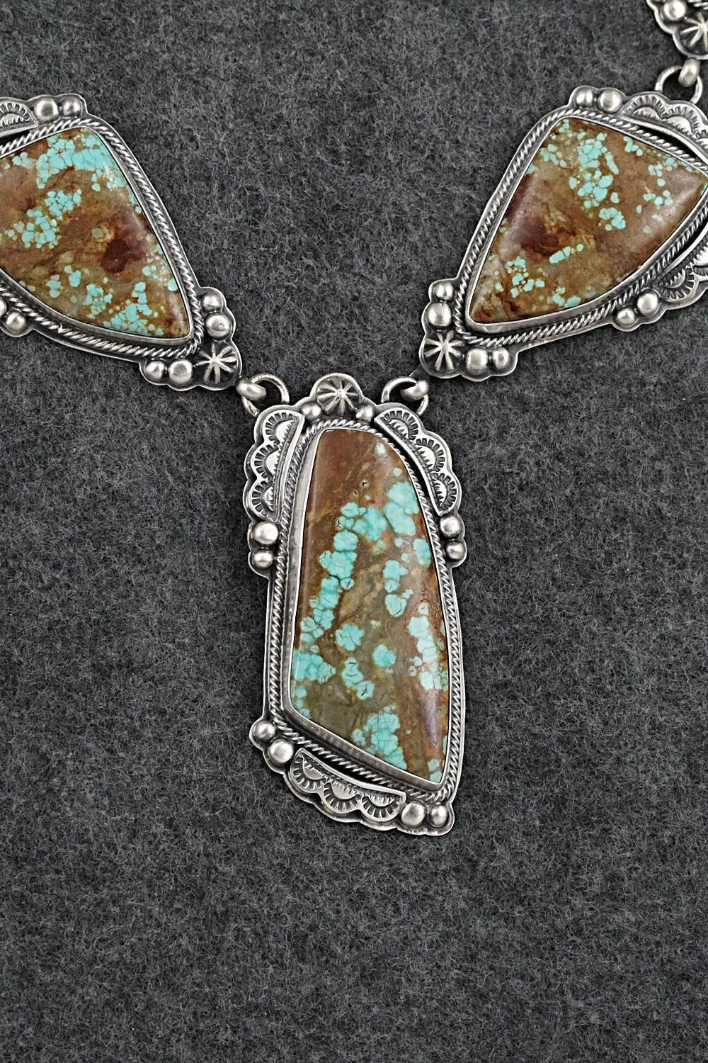 Turquoise & Sterling Silver Necklace and Earrings Set - Randy Boyd