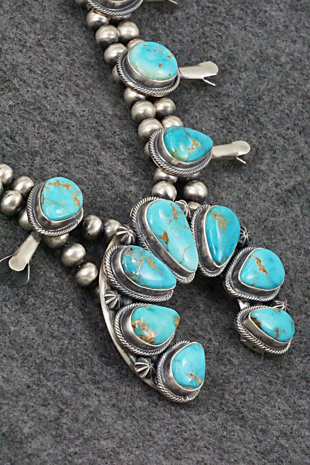 Turquoise & Sterling Silver Squash Blossom Set - Thomas Francisco