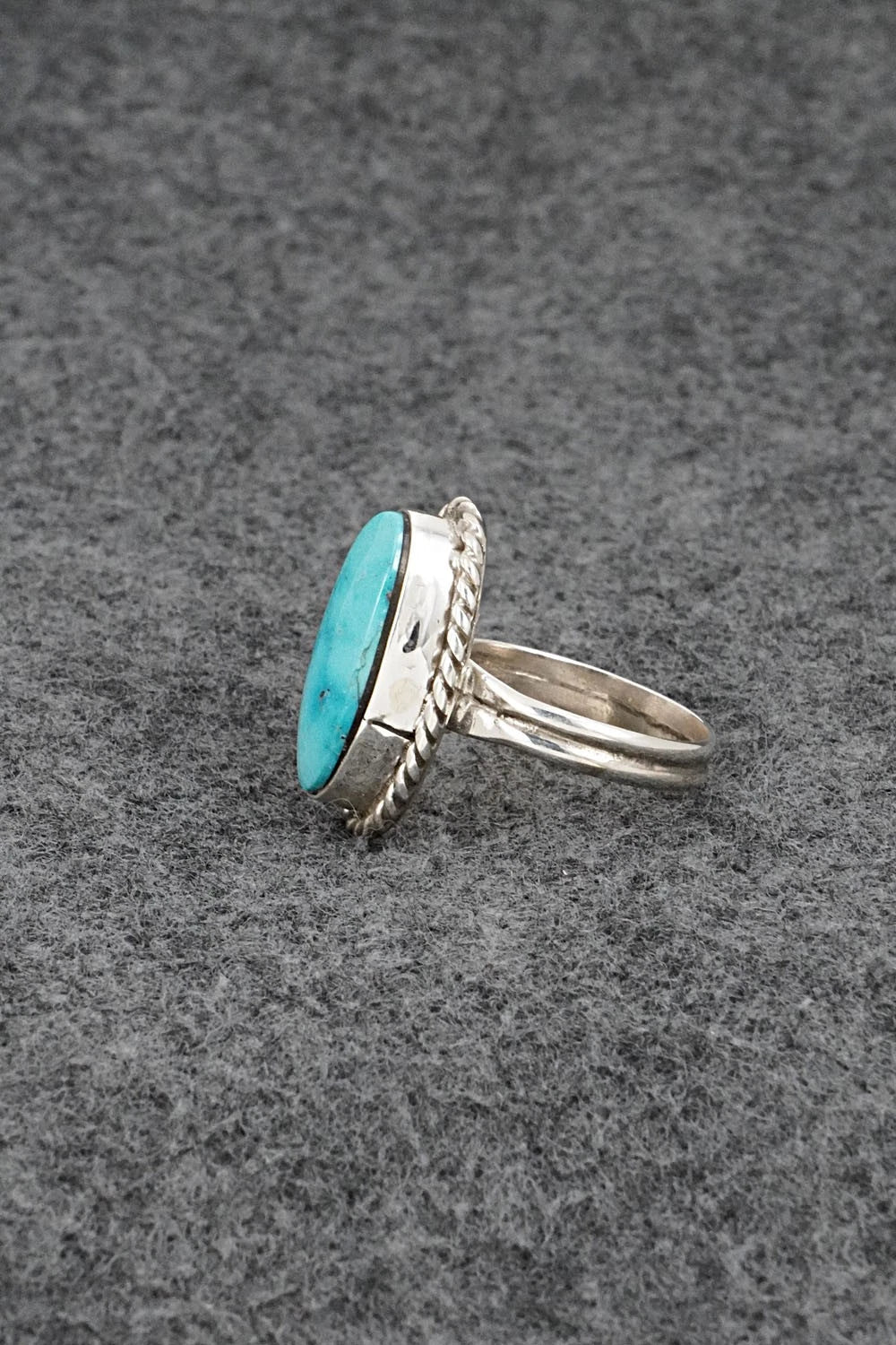 Turquoise & Sterling Silver Ring - Darius Arviso - Size 8.5