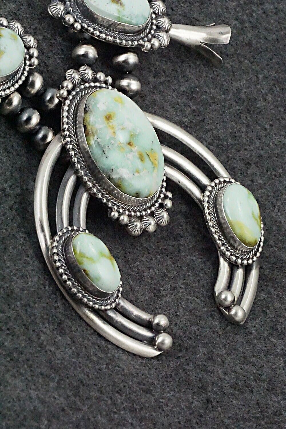 Variscite & Sterling Silver Squash Blossom Set - Tom Lewis