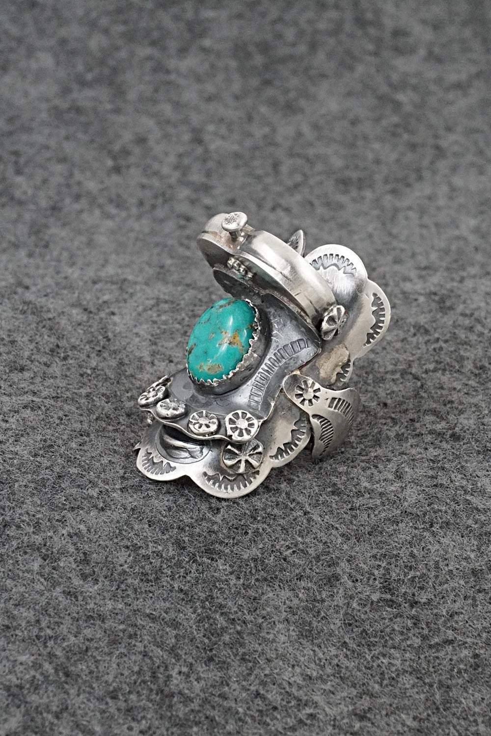 Turquoise & Sterling Silver Ring - Tim Yazzie - Size 7.5