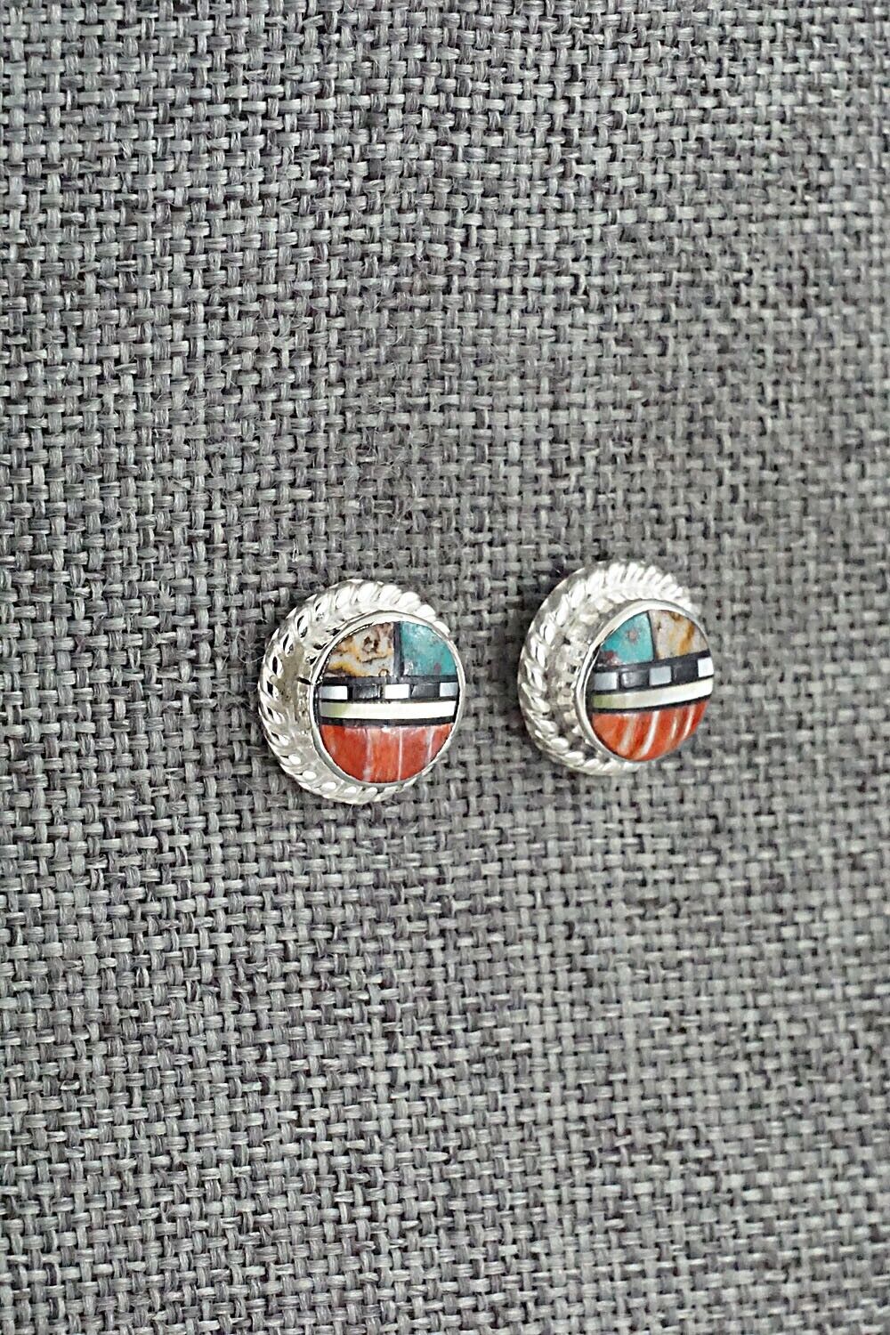 Multi-Stone & Sterling Silver Earrings - Delbert Kallestewa Jr.