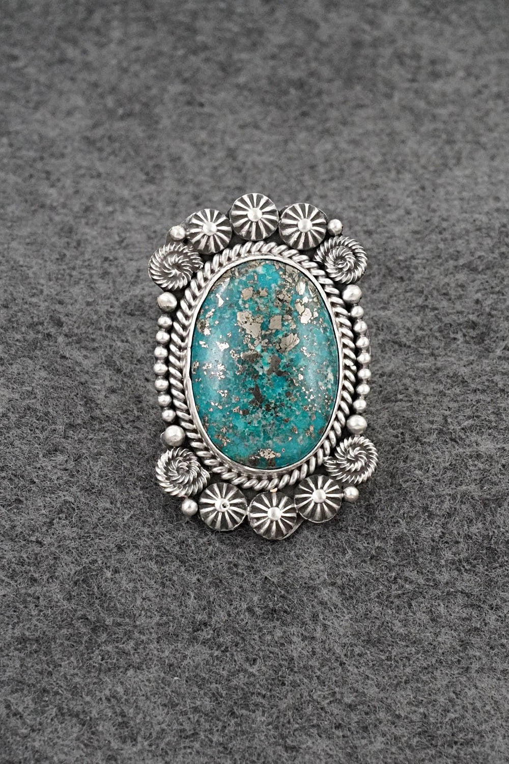 Turquoise & Sterling Silver Ring - Rosita Calladitto - Size 9
