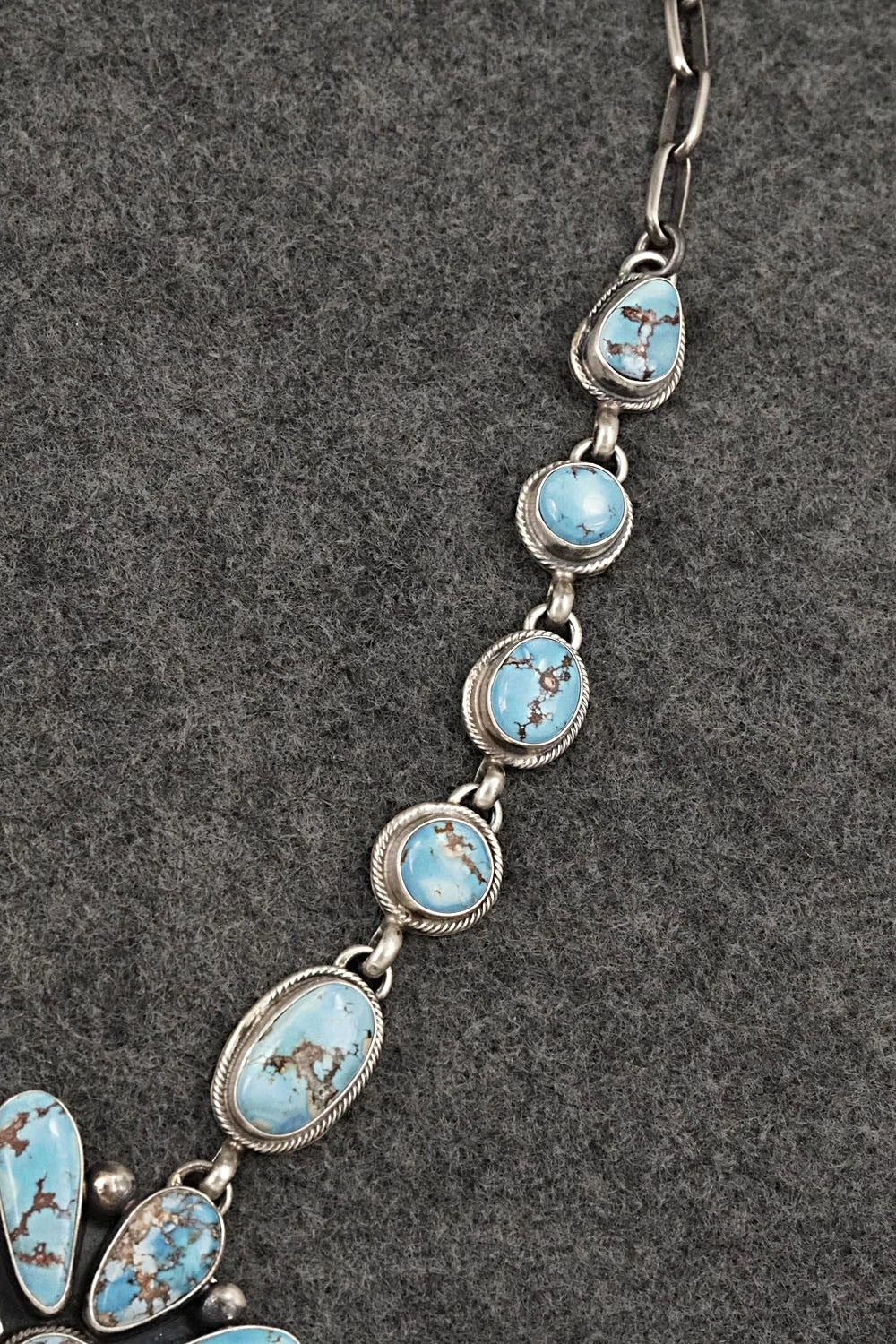 Turquoise & Sterling Silver Necklace and Earrings Set - Kathleen Livingston