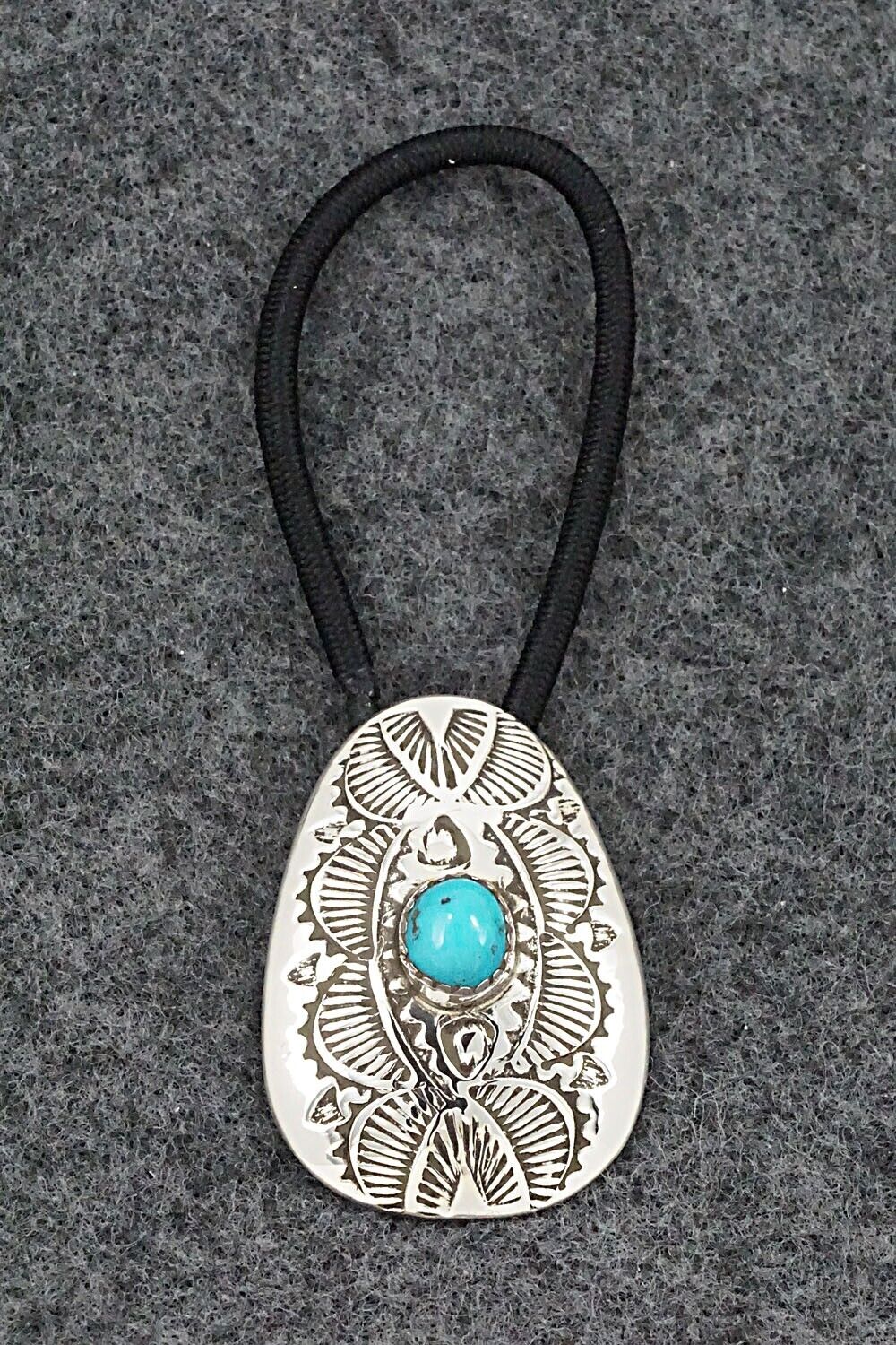 Turquoise & Sterling Silver Hair Tie - Shirley Skeets