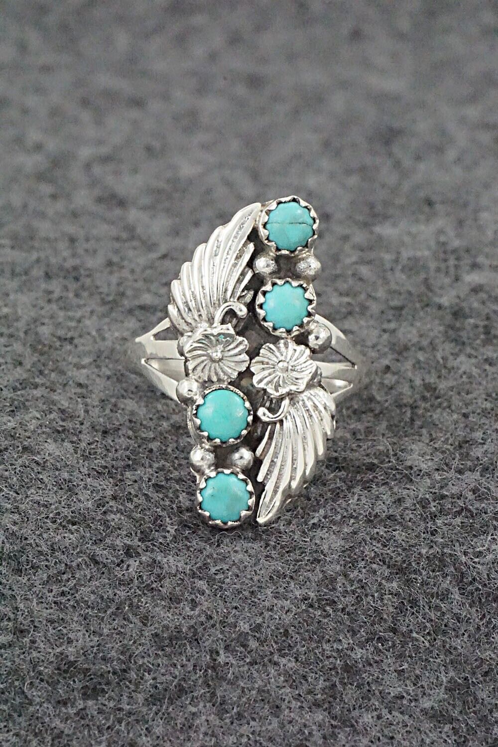 Turquoise & Sterling Silver Ring - Jerryson Henio - Size 8.75