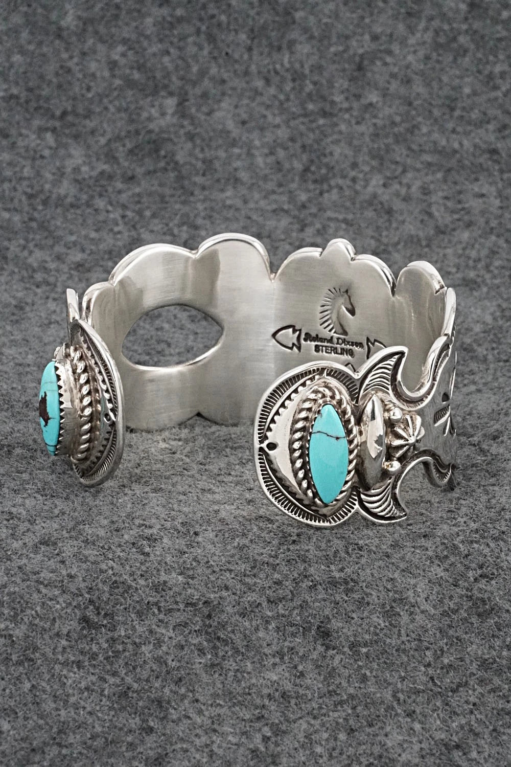 Turquoise & Sterling Silver Bracelet - Roland Dixson