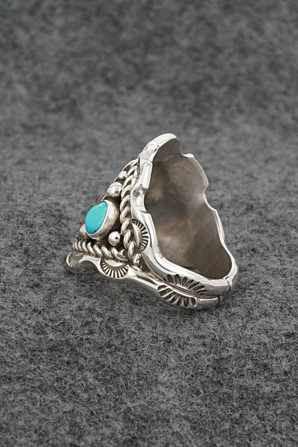 Turquoise & Sterling Silver Ring - Melvin Jones - Size 12