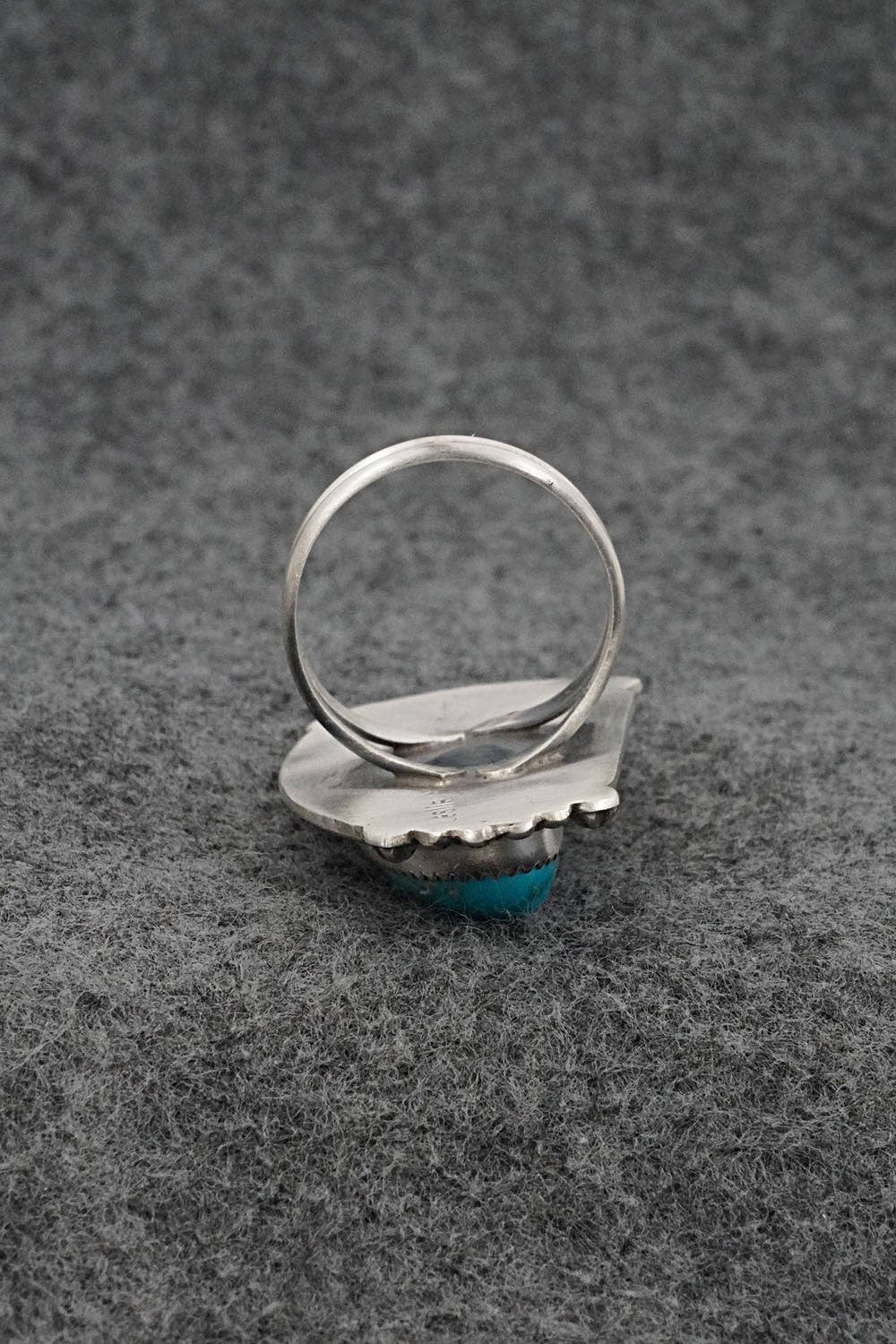 Turquoise & Sterling Silver Ring - Leslie Nez - Size 9.5