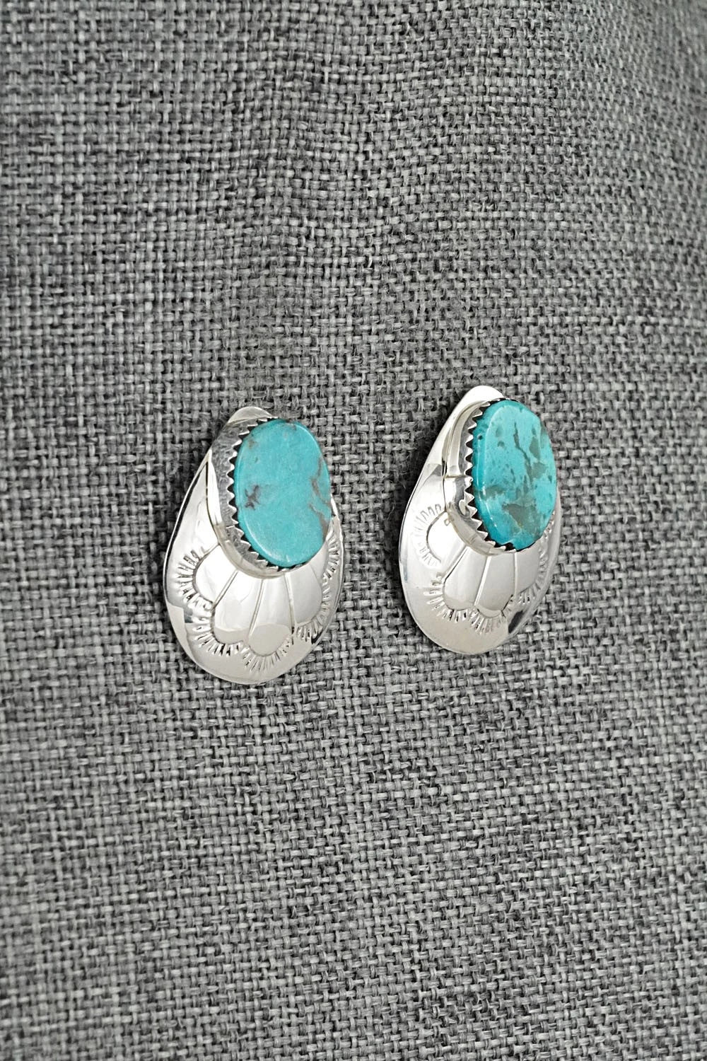 Turquoise & Sterling Silver Earrings - Brenda Bahe