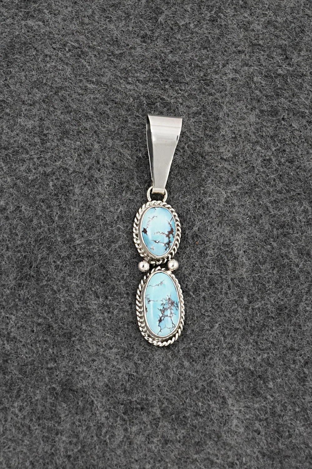 Turquoise & Sterling Silver Pendant - Eugene Gruber